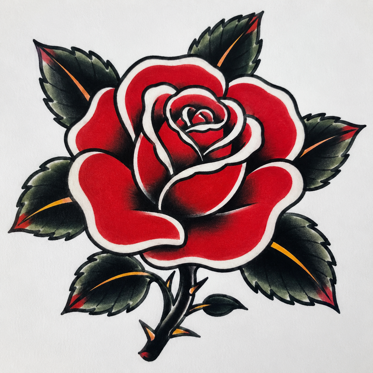 Old school — traditional роза, демо INK SMILES